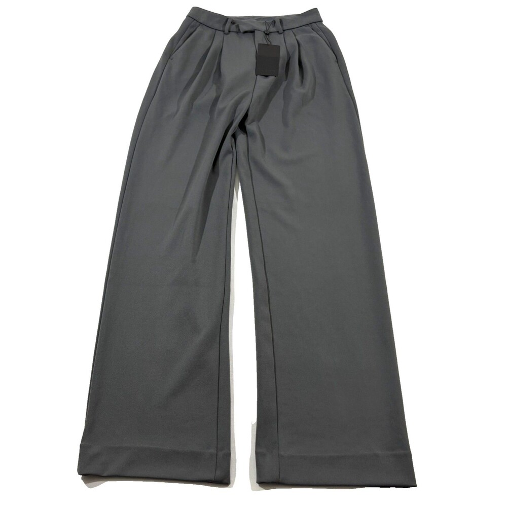 Cuts Clothing Essential Pants Gray Womens Hi Waist Flared Wide Leg Sz 2 NWT